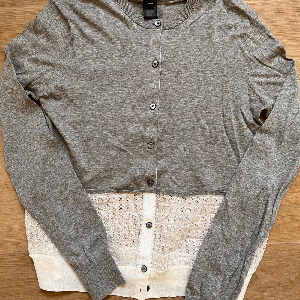Marc by Marc Jacobs Delicate Cardigan – Frost Grey Melange - Size Medium